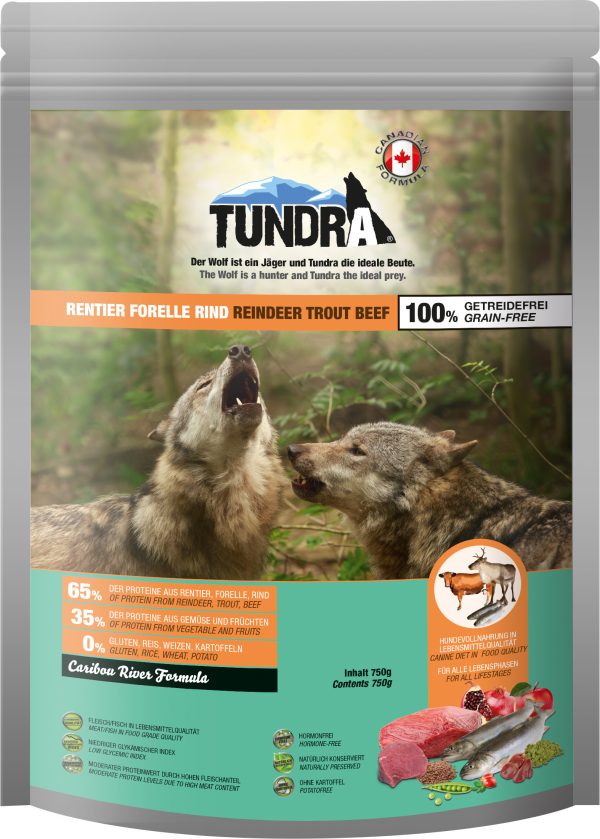 Tundra Dog Rentier, Forelle & Rind 750g